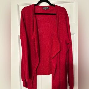 Jones New York Vibrant glittery Red Open Cardigan